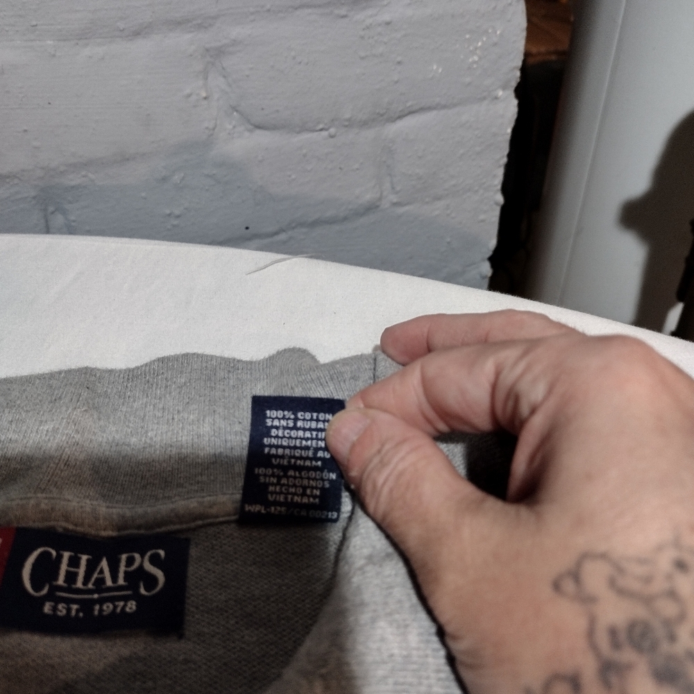 Chaps Heather Gray Cotton Pullover Short Sleeve Polo Shirt - Picture 6 of 10